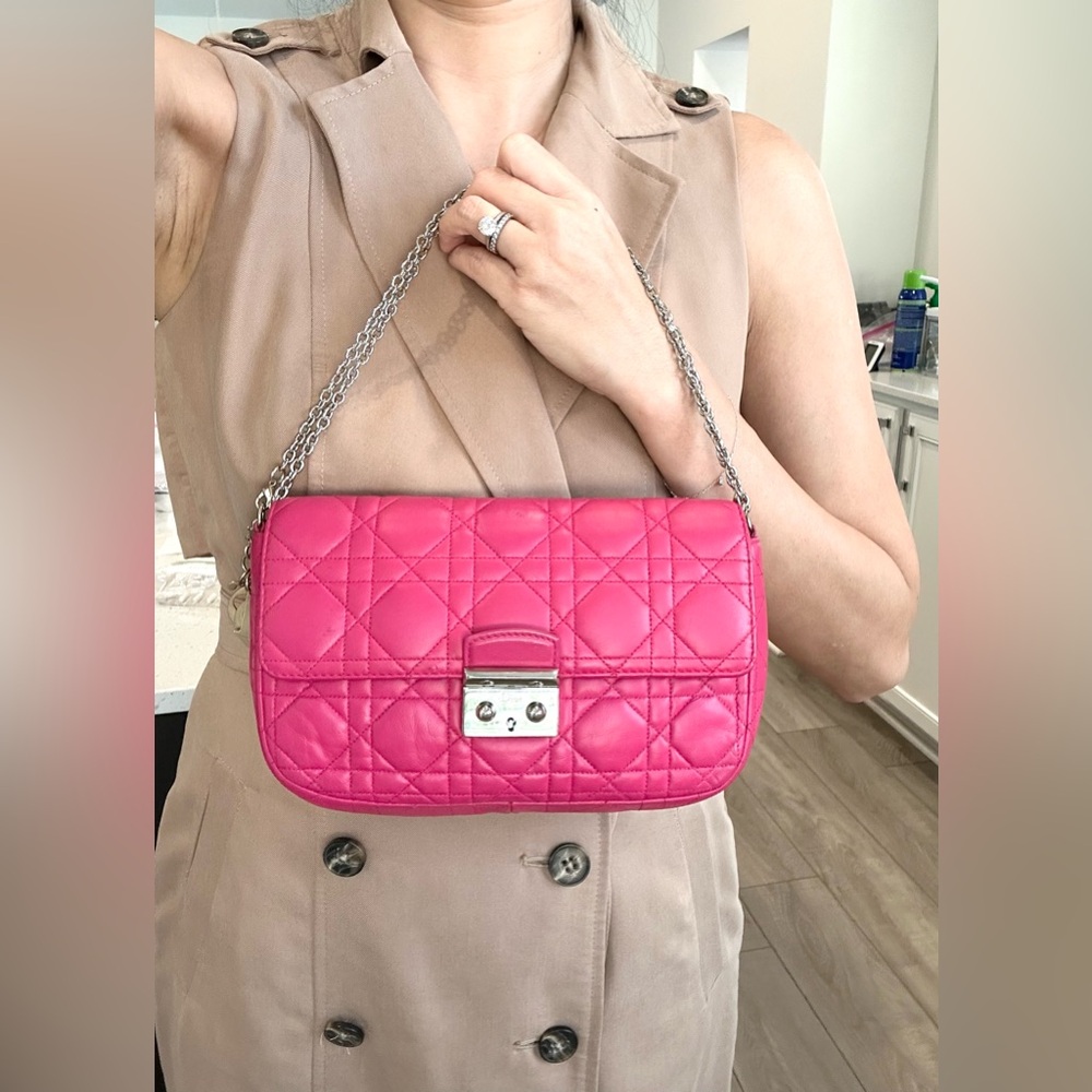❤️SOLD❤️ Auth CHRISTIAN DIOR Miss Dior Promenade Cannage Fuschia 3-Way Bag